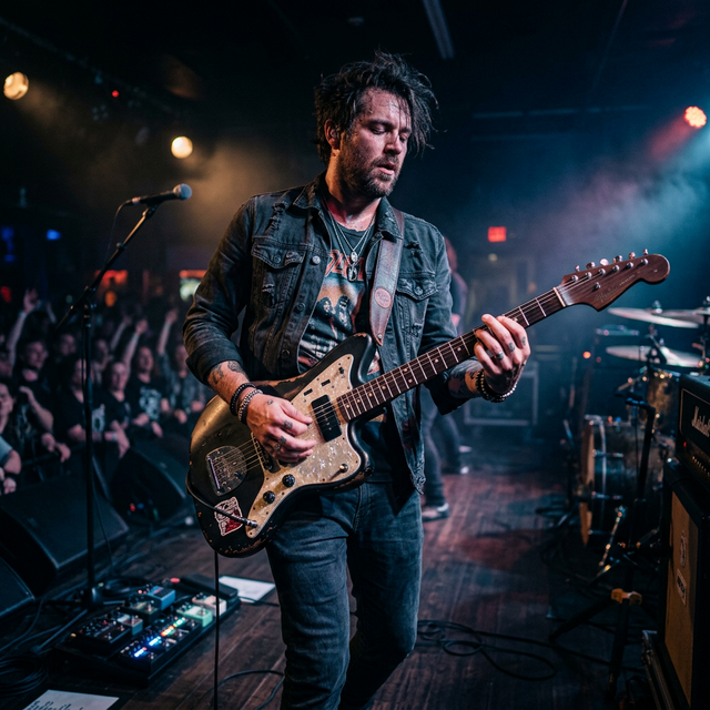 Elias Thorne with a Durrant guitar