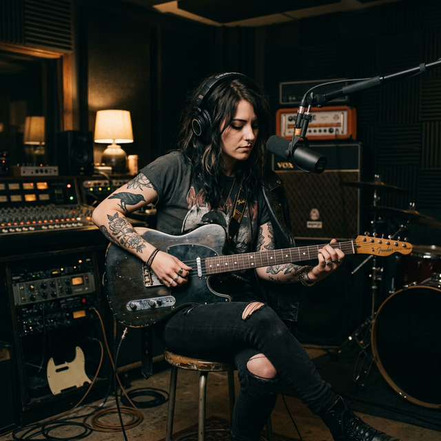 Sarah Vance with a Durrant guitar